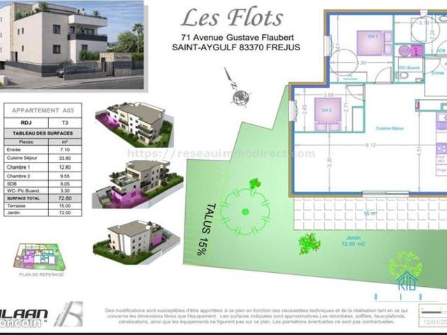 Appartement 3 pièces 73 m²