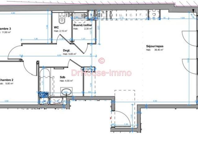 Appartement 3 pièces 73 m²