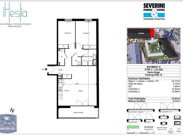 Appartement 3 pièces 73 m²