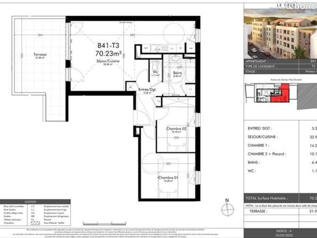 Appartement 3 pièces 70 m²