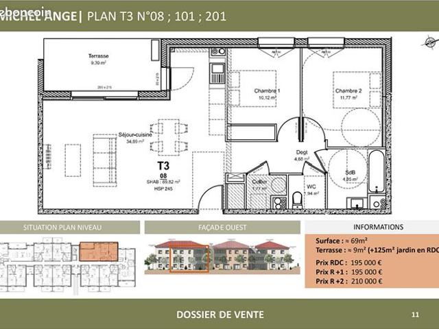 Appartement 3 pièces 70 m²