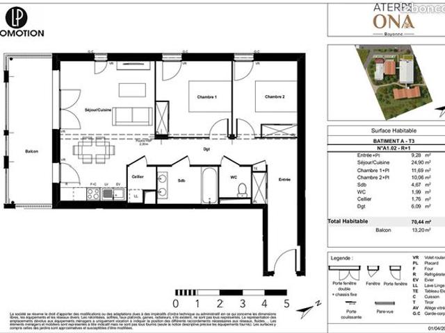 Appartement 3 pièces 70 m²