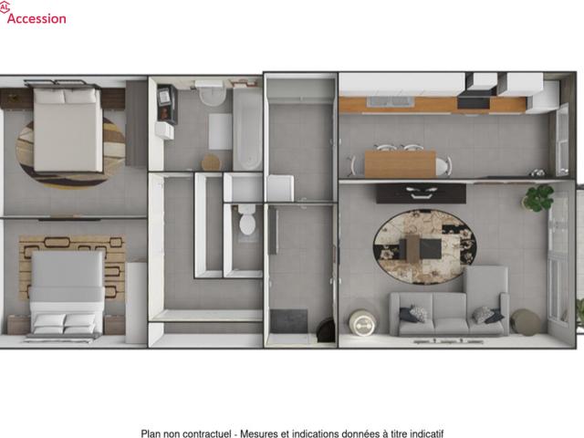 Appartement 3 pièces 70 m²