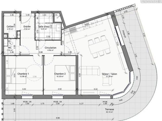 Appartement 3 pièces 71 m²
