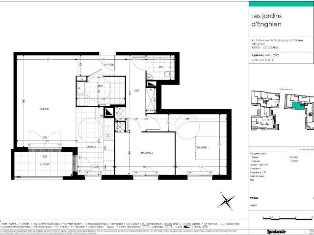 Appartement 3 pièces 71 m²