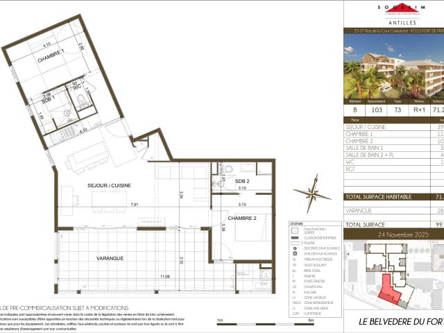 Appartement 3 pièces 71 m²