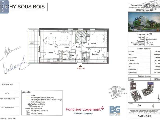 Appartement 3 pièces 72 m²