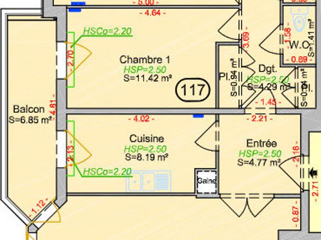 Appartement 3 pièces 72 m²