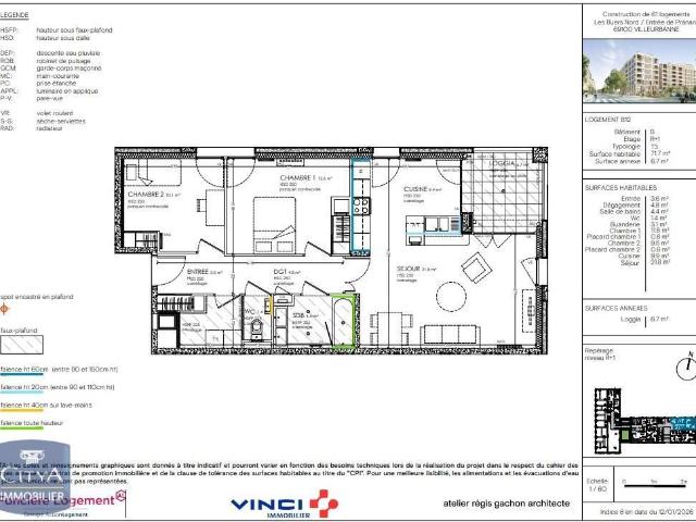 Appartement 3 pièces 72 m²
