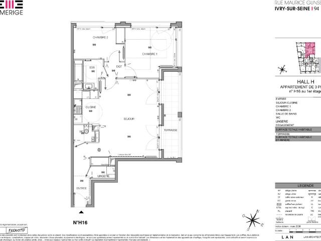 Appartement 3 pièces 72 m²
