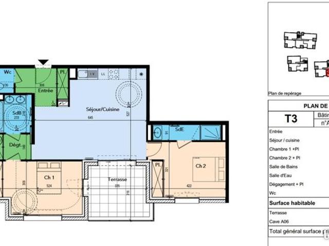 Appartement 3 pièces 77 m²