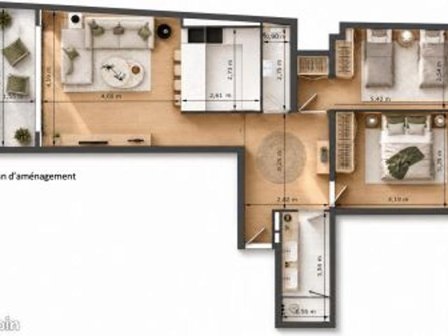 Appartement 3 pièces 74 m²