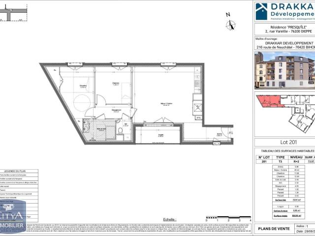 Appartement 3 pièces 74 m²