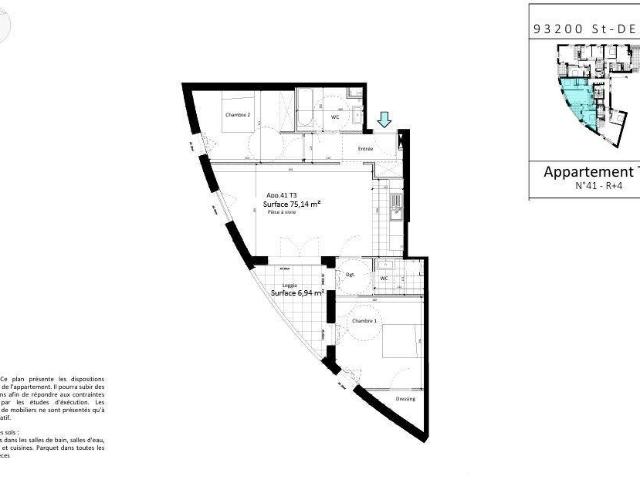Appartement 3 pièces 75 m²
