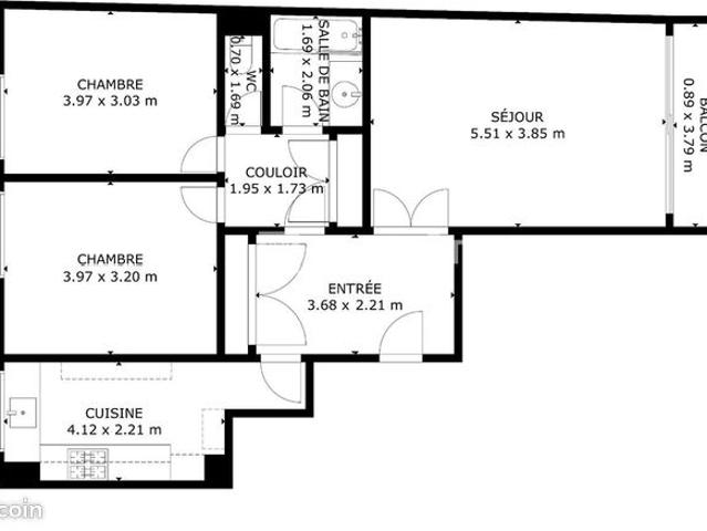 Appartement 3 pièces 76 m²