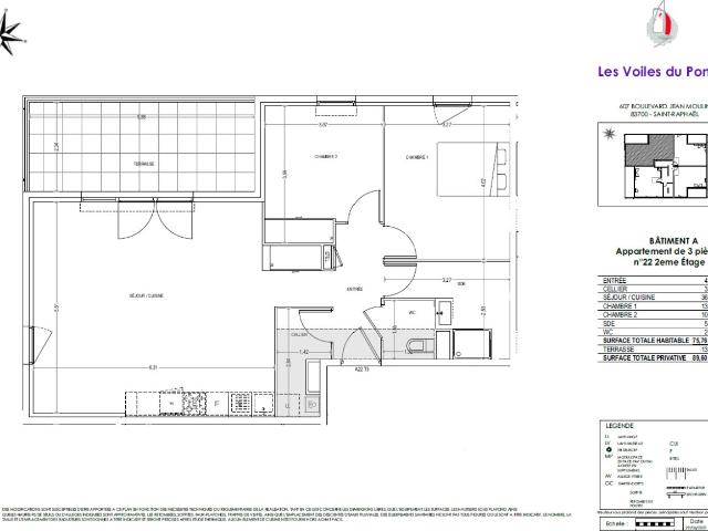 Appartement 3 pièces 76 m²