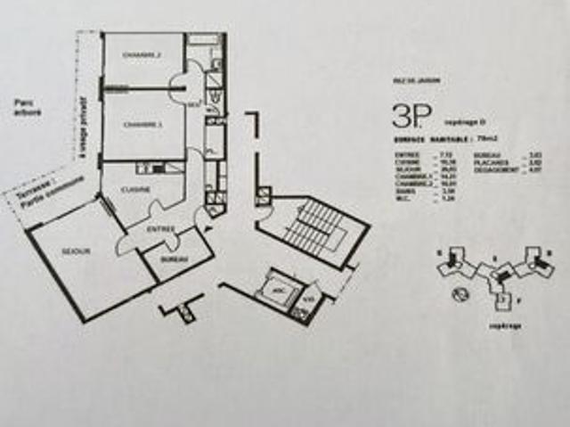 Appartement 3 pièces 78 m²