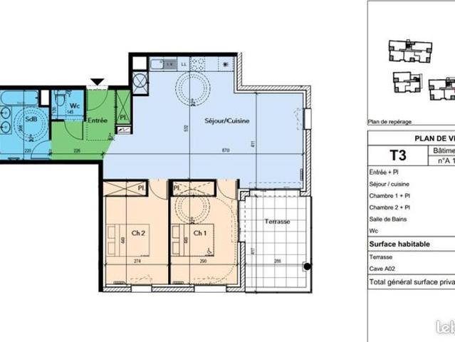 Appartement 3 pièces 78 m²