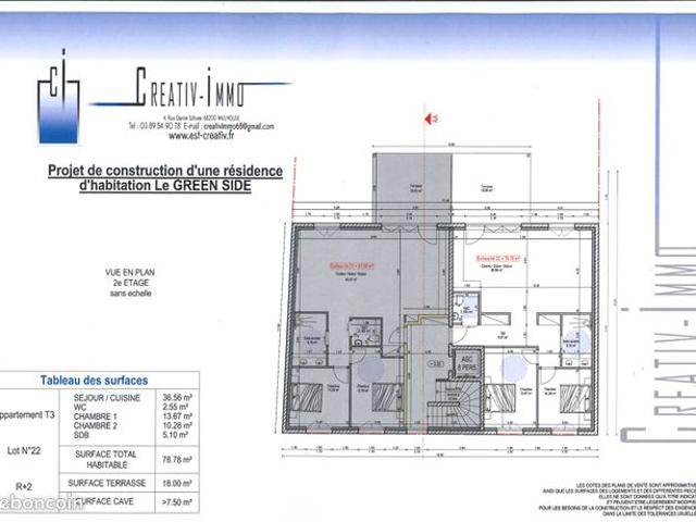 Appartement 3 pièces 79 m²