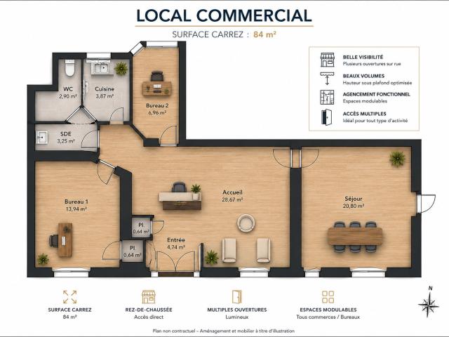 Appartement 3 pièces 84 m²
