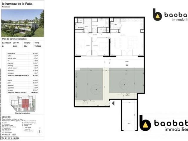 Appartement 3 pièces 94 m²