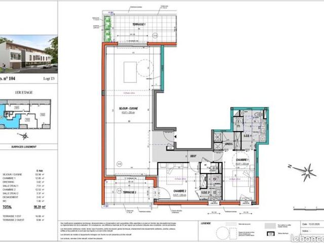 Appartement 3 pièces 98 m²