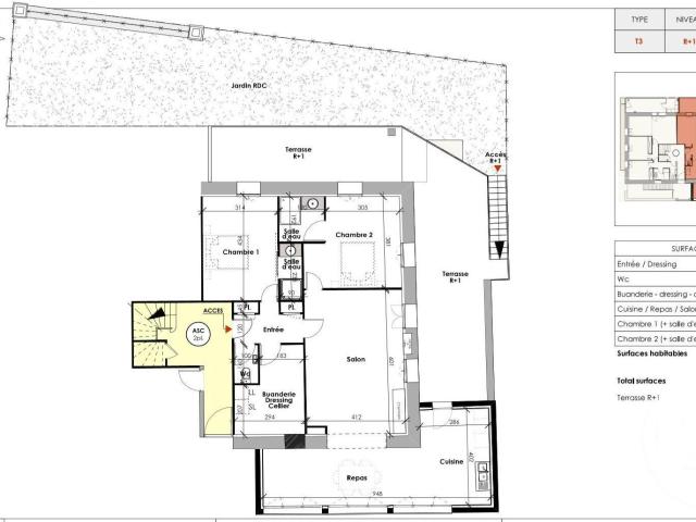 Appartement 3 pièces 101 m²