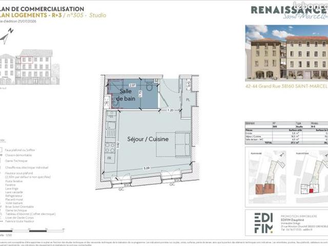 Appartement 1 pièce 27 m²