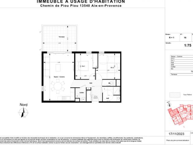 APPARTEMENT 3 PIECES AU R+1