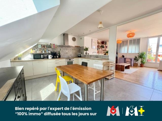 Appartement 3 pièces avec balcon et garage 2 chambres + 1 bureau – Dernier étage – Île de Nantes
