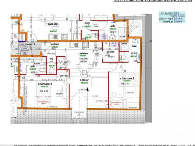 Appartement 3 pièces Châteauroux 36000