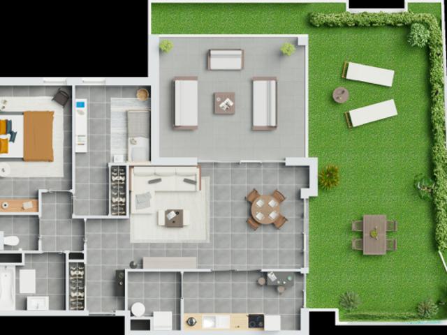 APPARTEMENT 3 PIECES EN REZ DE JARDIN