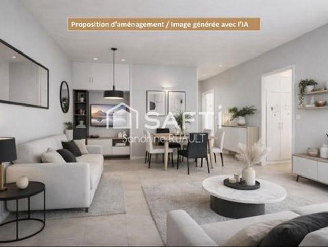 Appartement 3 pièces lumineux proche gare du Stade