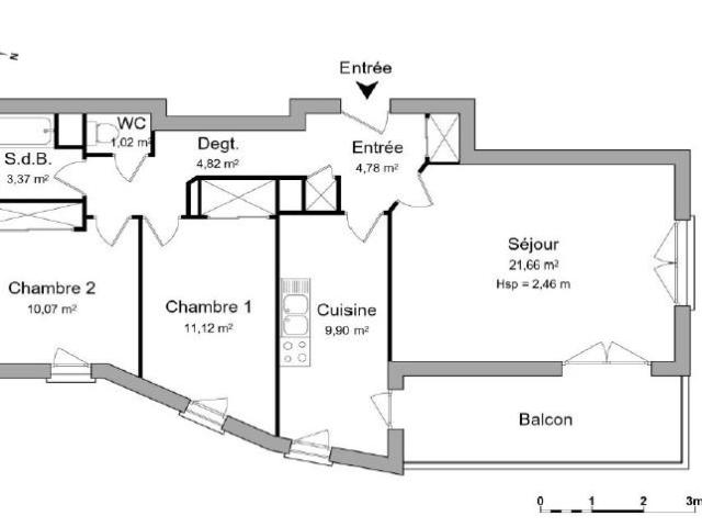 Appartement 3 pièces Nantes 66.70m² 930€ à louer l'Adresse