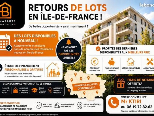 Appartement 3 pièces Retours de lots en Ile de Fran