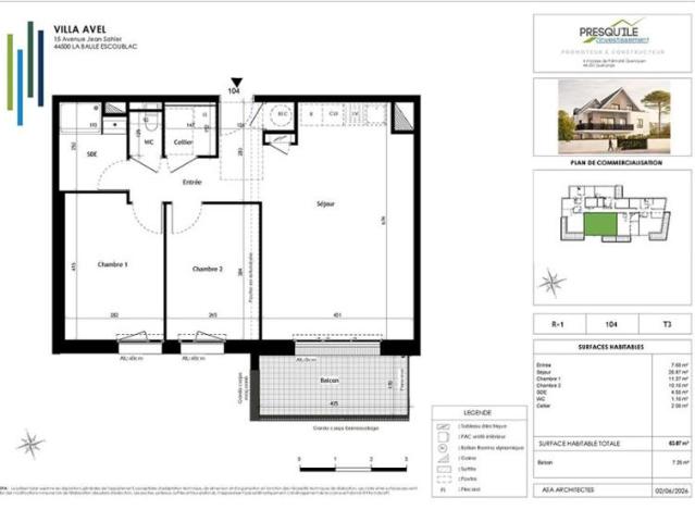 Appartement T3 63.87