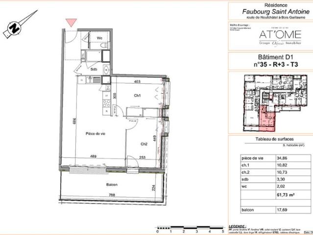 Appartement T3 61.73