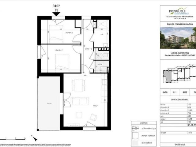 Appartement T3 61.76