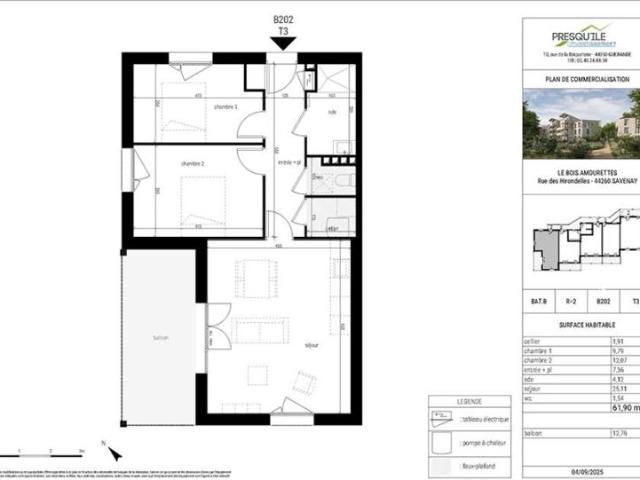 Appartement T3 61.9