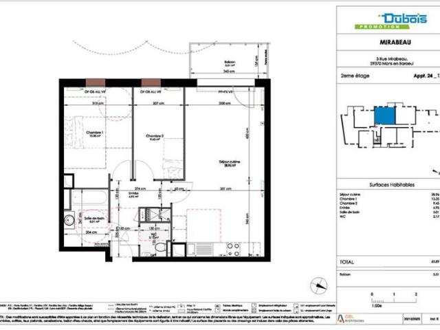 Appartement T3 65.89