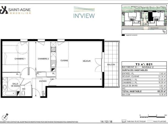 Appartement T3 68m2 à louer Ramonville Saint Agne Agestis Immobilier