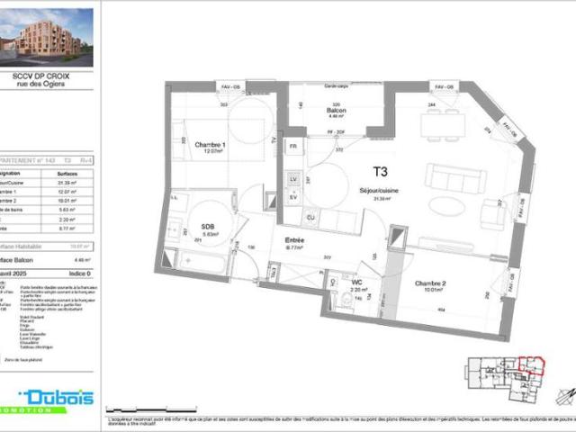 Appartement T3 70.07