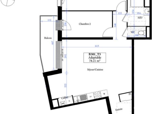Appartement T3 78.21