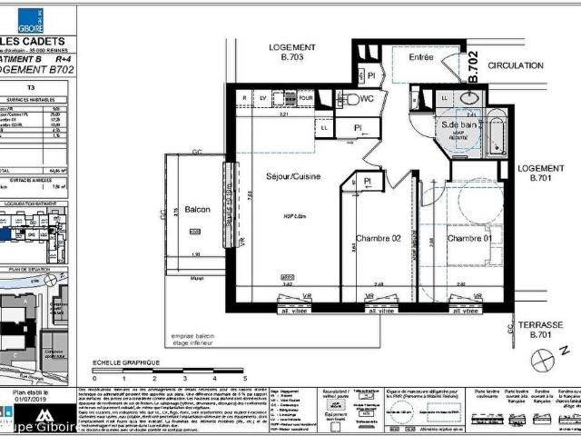 Appartement T3 à louer Lorient 62 m²