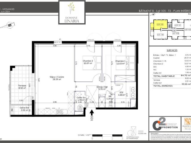 Appartement T3 avec terrasse à Messanges proche océan