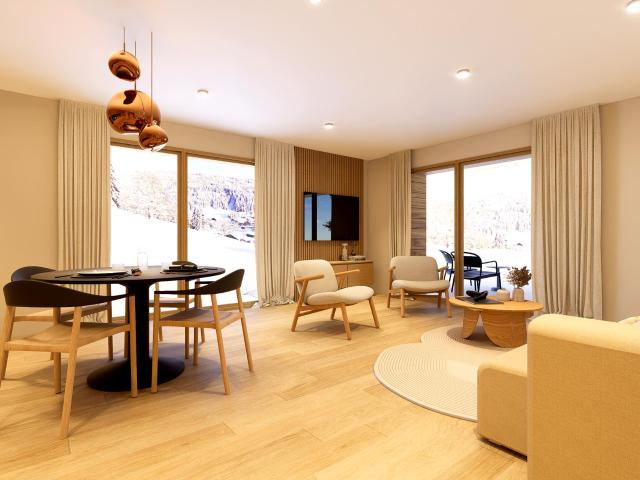 Appartement T3 avec terrasse et vue village et pistes 61m² Les Gets