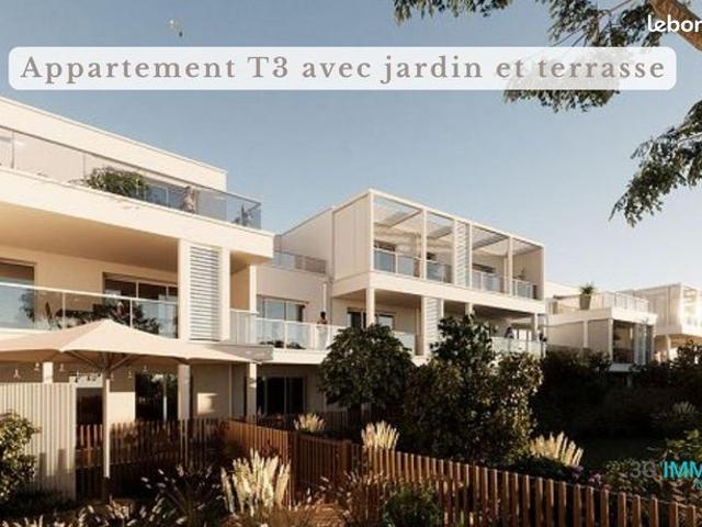 Appartement T3 avec terrasse, jardin et garage