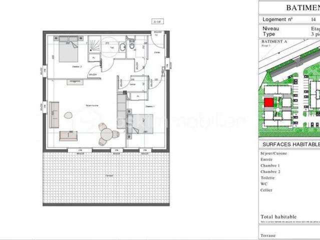 Appartement T3 de 70 m² neuf vendu en plateau