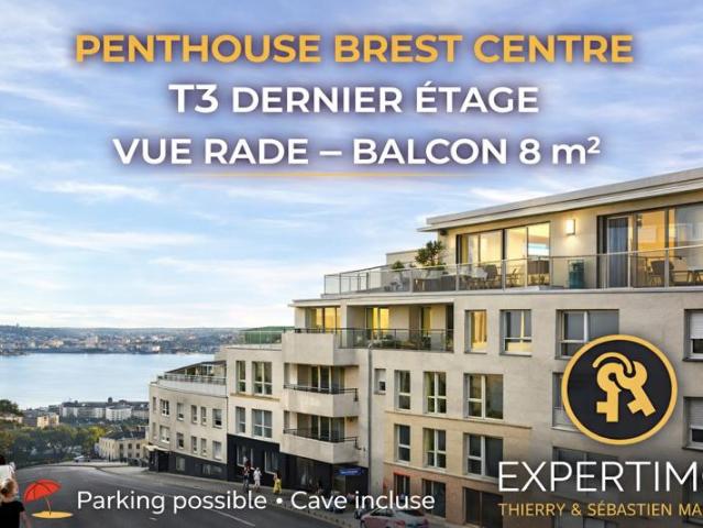 Appartement T3 dernier étage type Penthouse Brest centre