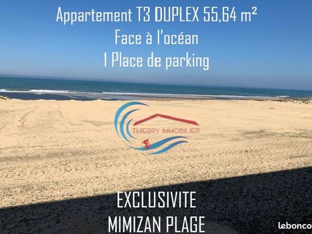 Appartement T3 Duplex Meublé – Vue Océan Front de Mer – Mimizan Plage